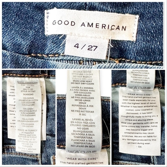 Good American Good Classic Slim Straight Jeans,  Size 4/27 NWT‎ - Picture 11 of 13